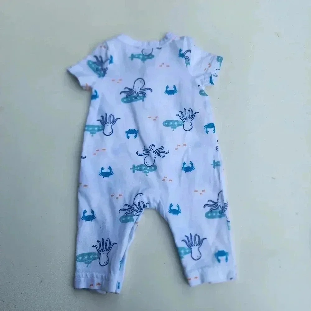 Lot of 2 Carter's Child Of Mine Preemie NewBorn Baby Long Sleeve Sleepers Sz P